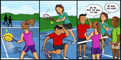 Visit the The ball hit my partner page