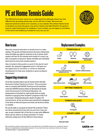 PE at home tennis guide.