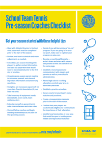 School Team Tennis Pre-Season Coaches Checklist.