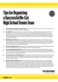 Tips for Organizing a Successful No-Cut High School Tennis Team.