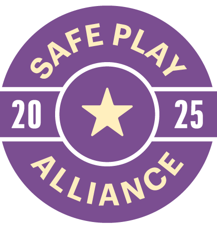 Safe Play Alliance 2025 logo - purple circular badge with yellow star and '20 25' text promoting safe play in sports and recreation