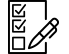 Icon of a paper with a checklist and a pen on top