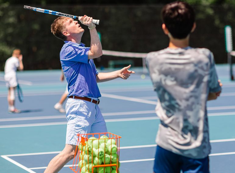 Adaptive tennis lesson.
