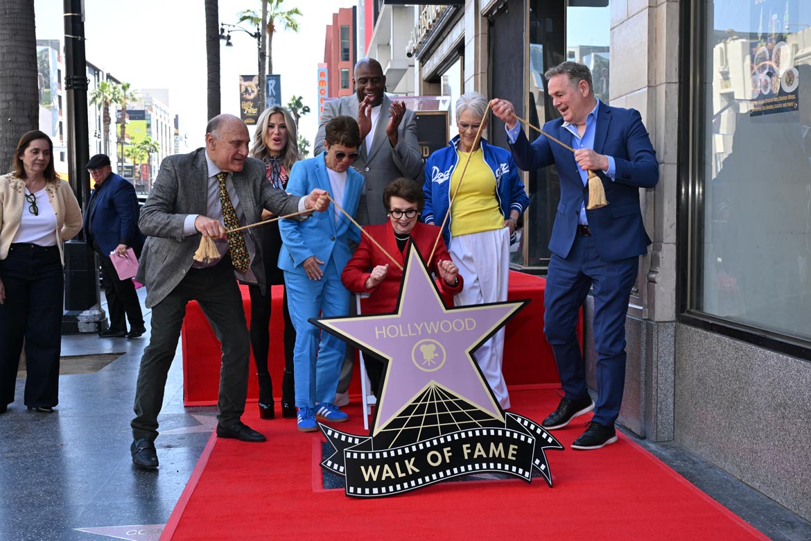 Billie Jean King and special guests at King's Hollywood Walk of Fame Star Ceremony.