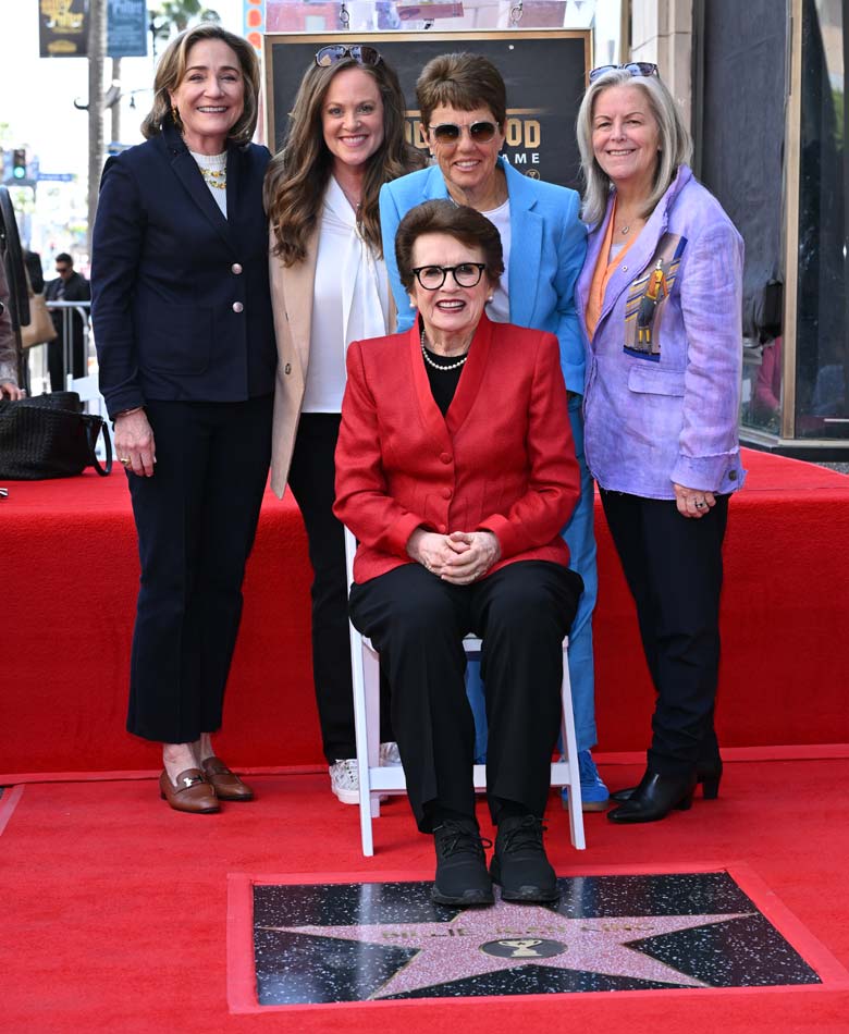 Billie Jean King, Stacey Allaster, Ilana Kloss and special guests at King's Hollywood Walk of Fame Star Ceremony. Photo by Michael Simon.